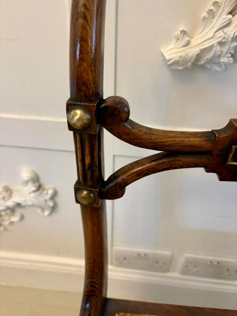 Antique Regency Mahogany Dining Chairs – Set of Six with Cane Seats, Five Singles & One Carver - Image 12